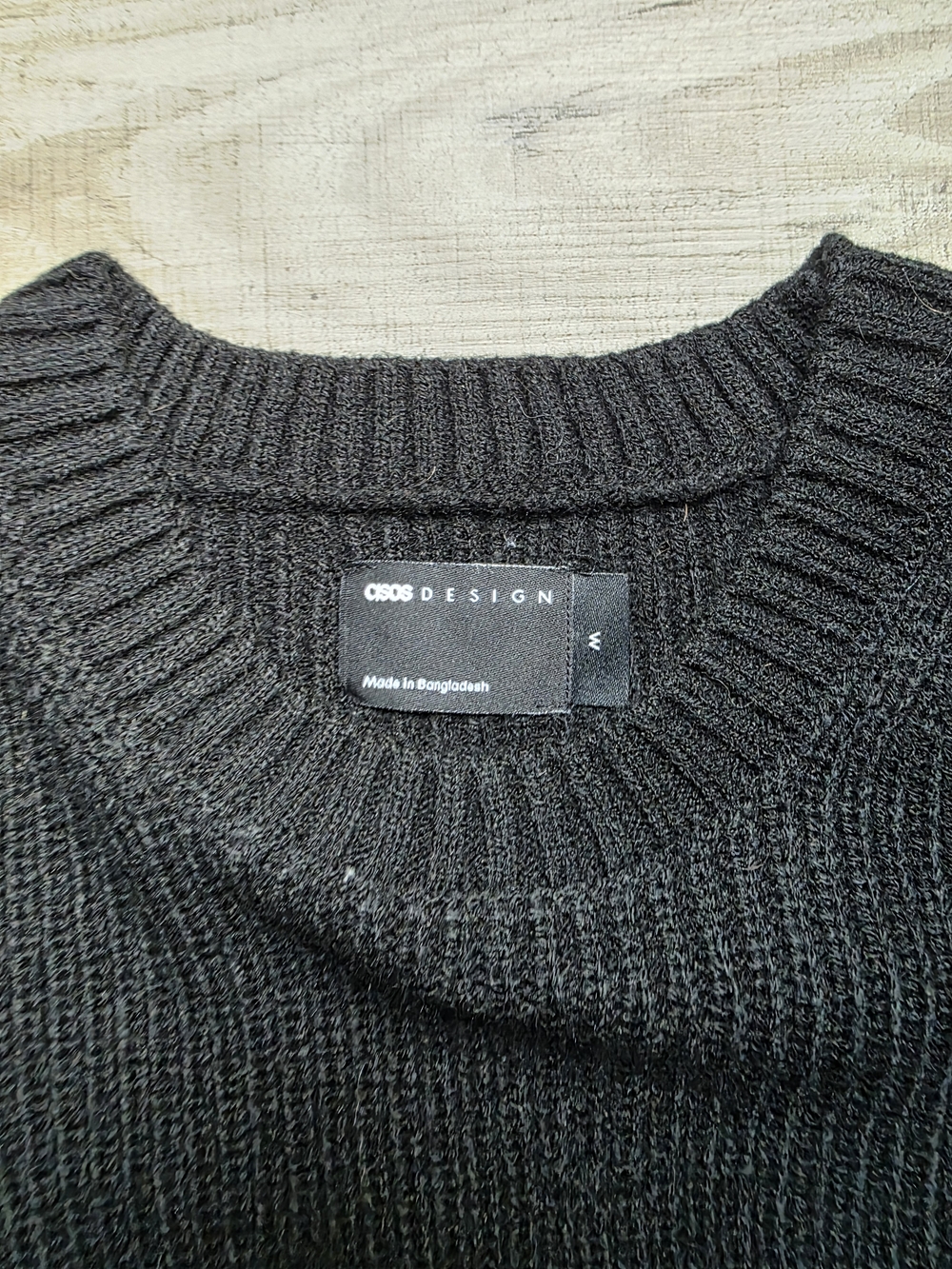 ASOS Men's Distressed Grunge Sweater In Black - Picture 3 of 9